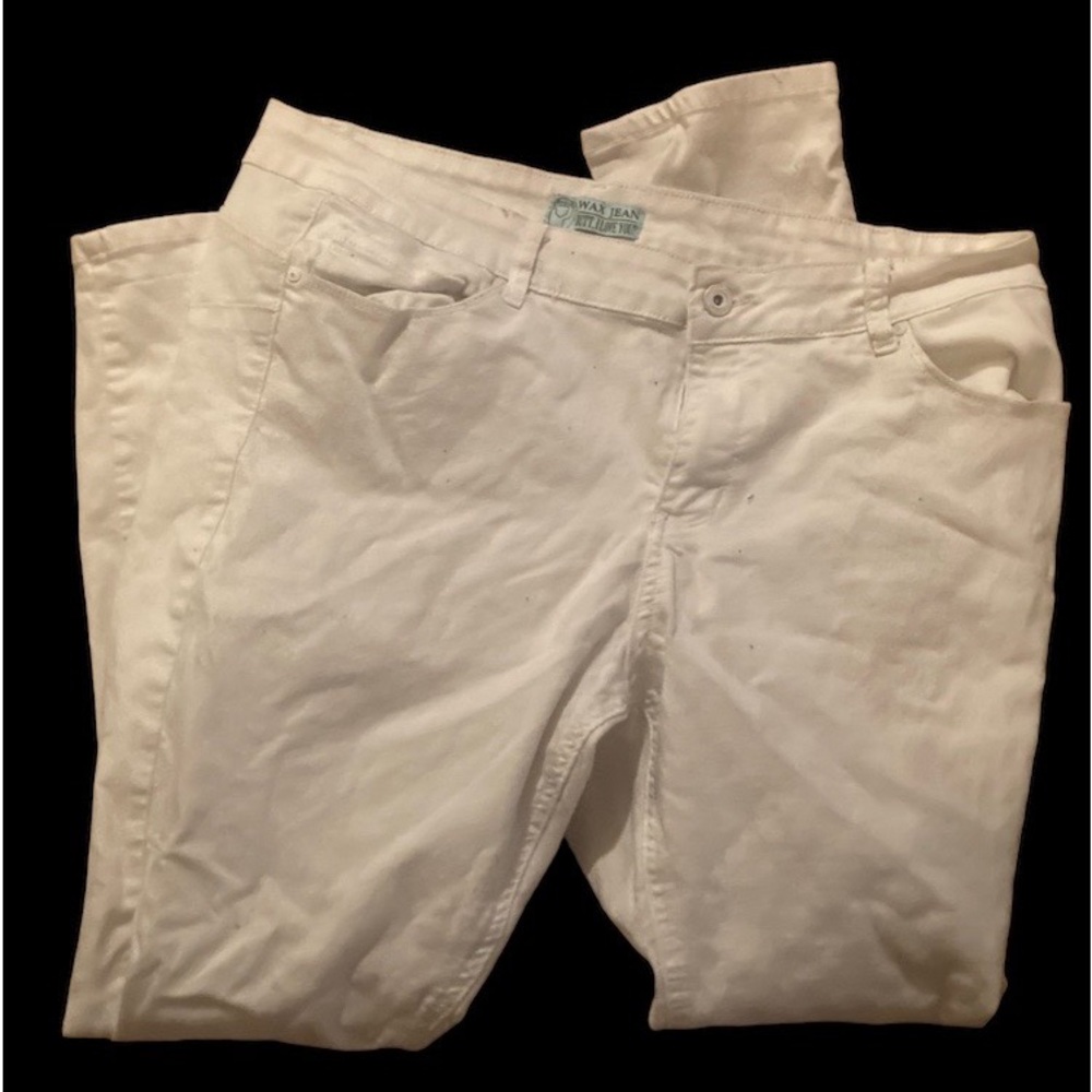 white wax jeans